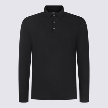 Zanone Schwarzes Baumwolltop