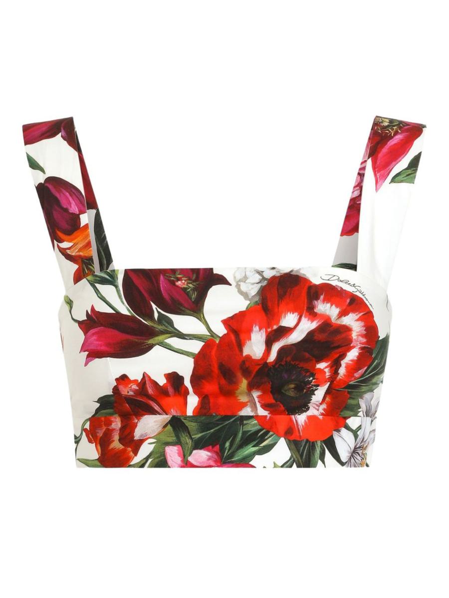 Dolce &amp; Gabbana Baumwolltop mit Blumendruck