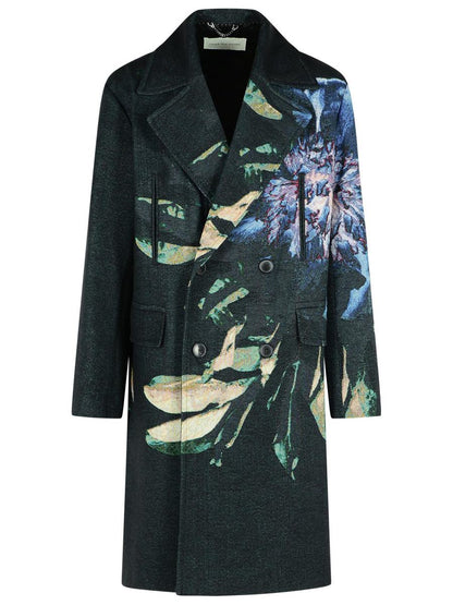 Dries Van Noten Blauer Mantel aus Baumwollmischung
