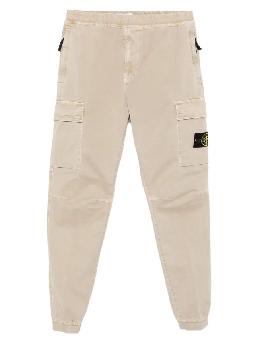 Stone Island – Tapered Fit Cargohose aus Baumwolle mit elastischem Bund