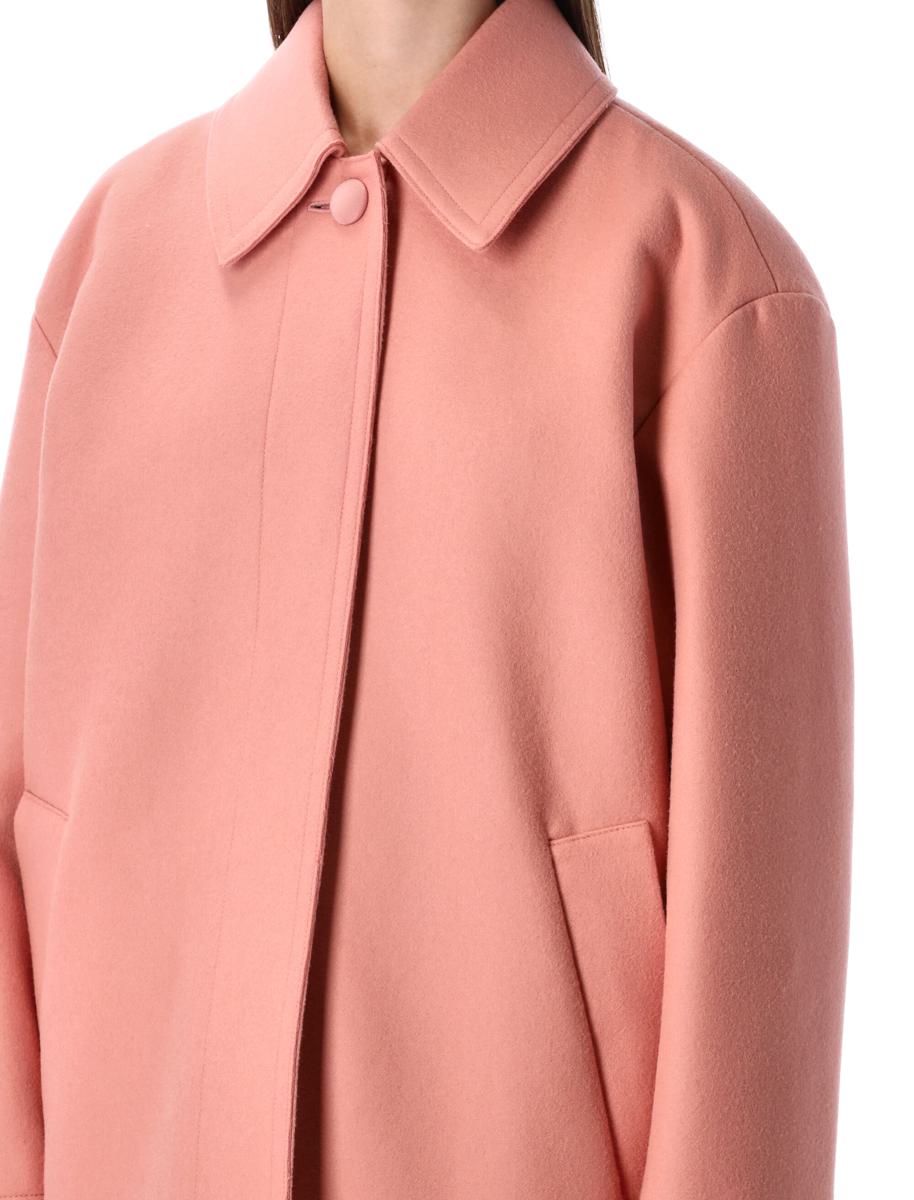Fendi Pinker einreihiger Midimantel aus Wollfilz