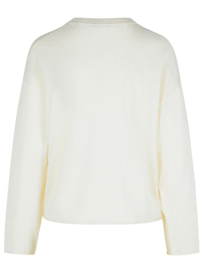 Moschino Jeans – Elfenbeinfarbener Pullover aus Schurwolle
