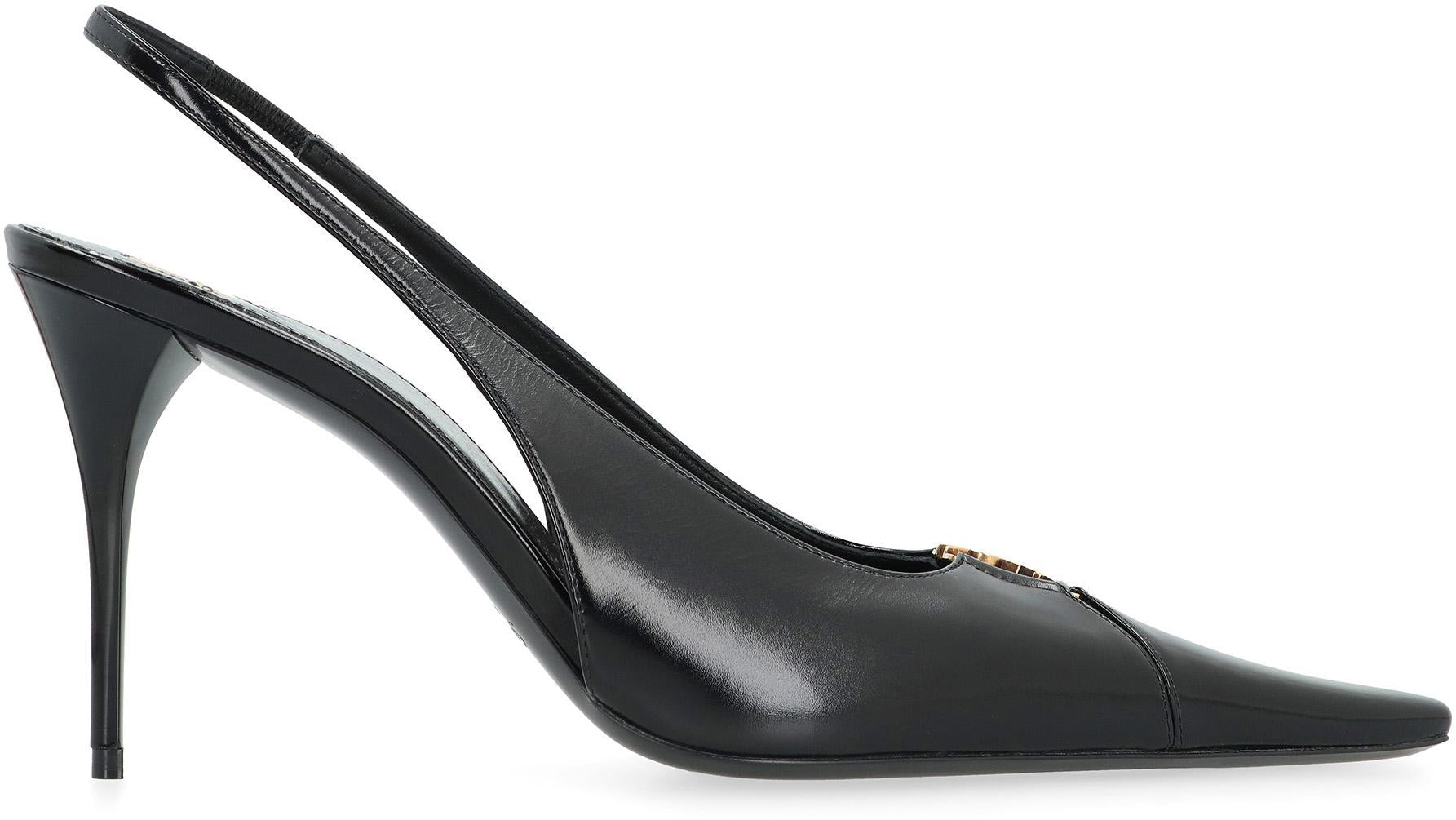 Saint Laurent Babylone Breteuil Slingback-Pumps aus Leder