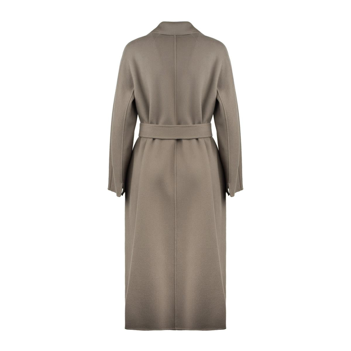 Max Mara – Grauer Midimantel aus drapierter Wolle
