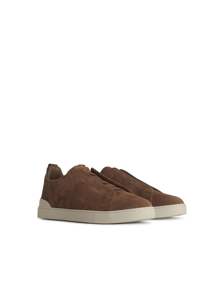 Zegna „Triple“ braune Wildleder-Sneaker