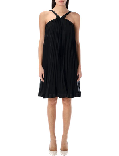Versace – Neckholder-Minikleid mit Plissee