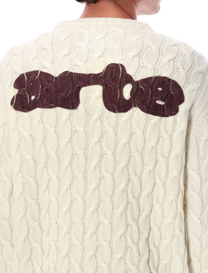 Arte – Cremefarbener Zopfmusterpullover