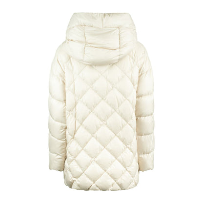 Max Mara – Wattierte Jacke mit Kapuze mit Rautenmuster