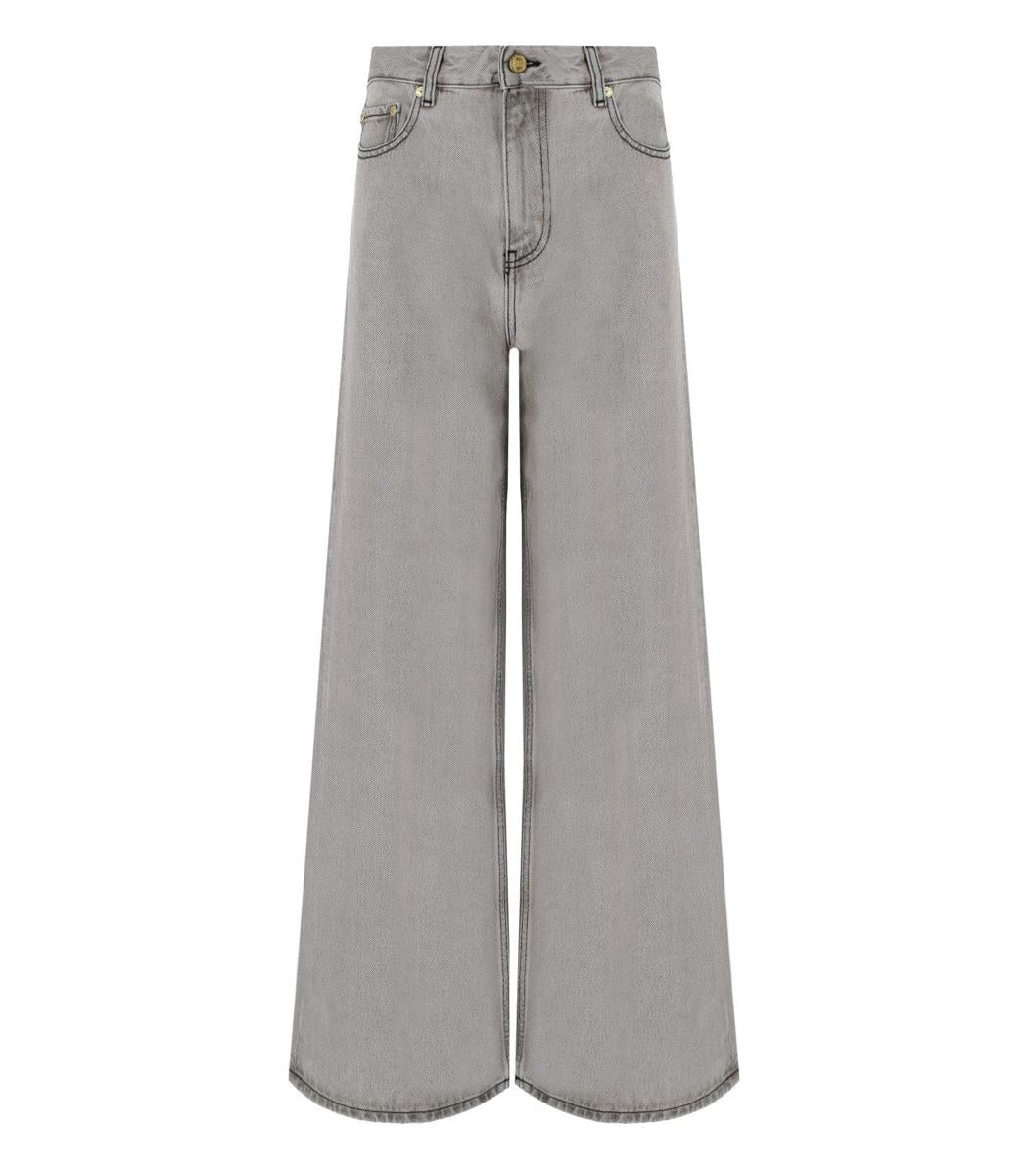 Ganni Future Jeans mit weitem Bein in Grau
