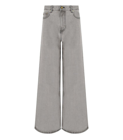 Ganni Future Jeans mit weitem Bein in Grau