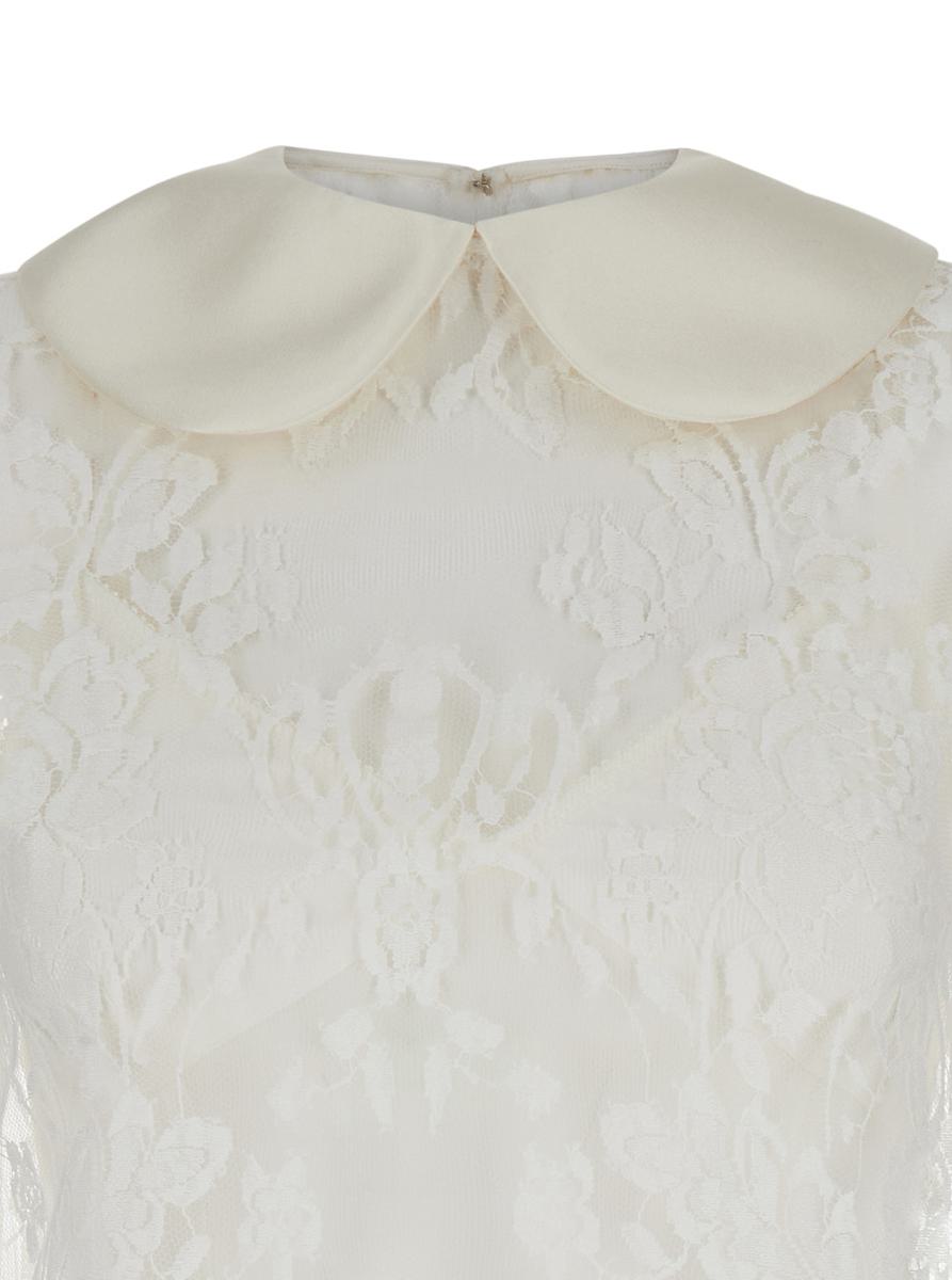 Weißes Minikleid aus Chantilly-Spitze für Damen