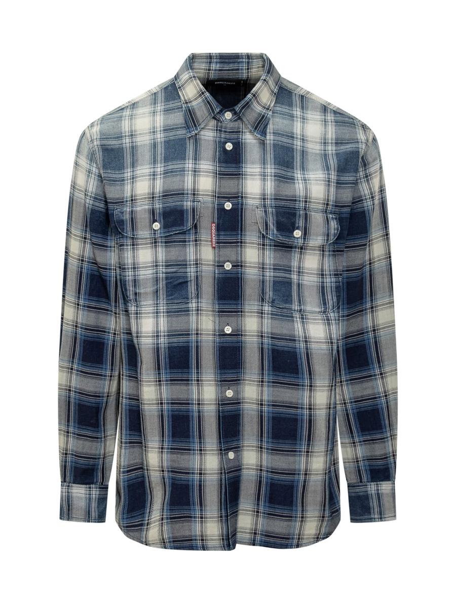 DSQUARED2 Dsquared2 Blau kariertes Hemd