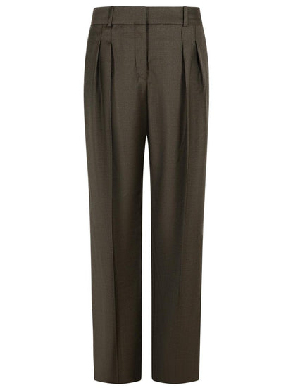 Loulou Studio – Braune Hose aus Schurwolle „Sbiru“