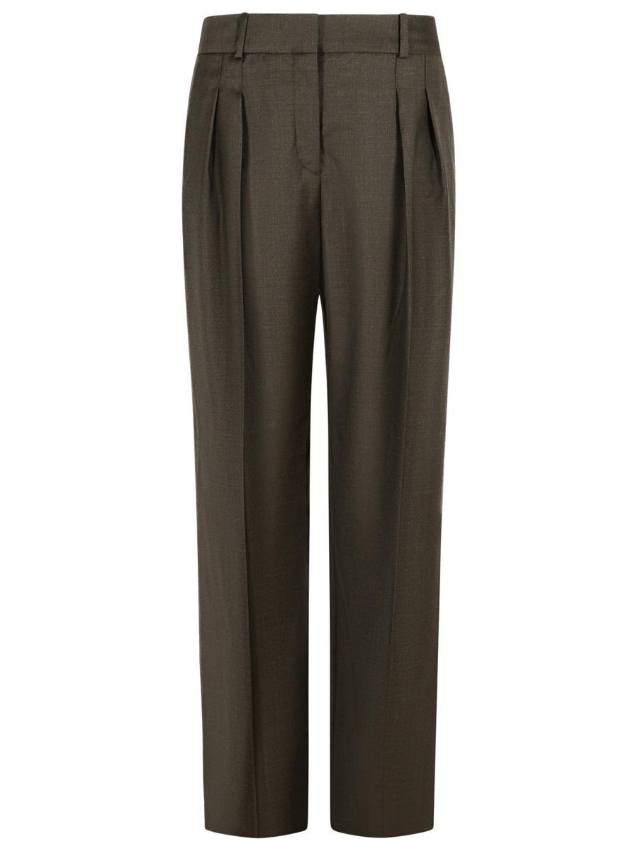 Loulou Studio – Braune Hose aus Schurwolle „Sbiru“