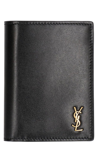 Saint Laurent Tiny Cassandre Kartenetui aus Leder