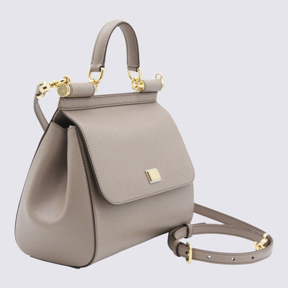 Dolce &amp; Gabbana – Sicily – Große Henkeltasche aus grauem Leder