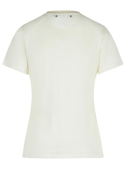 Golden Goose – Weißes T-Shirt aus Viskosemischung