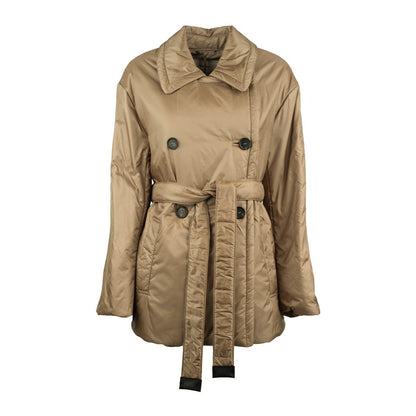 Max Mara – Glänzender, wattierter, zweireihiger Trenchcoat