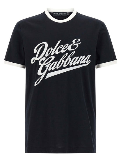 Dolce &amp; Gabbana Samt-Logo-T-Shirt