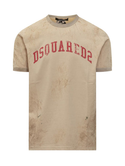 DSQUARED2 Dsquared2 Vintage-T-Shirt mit Logo im Dirty-Effekt