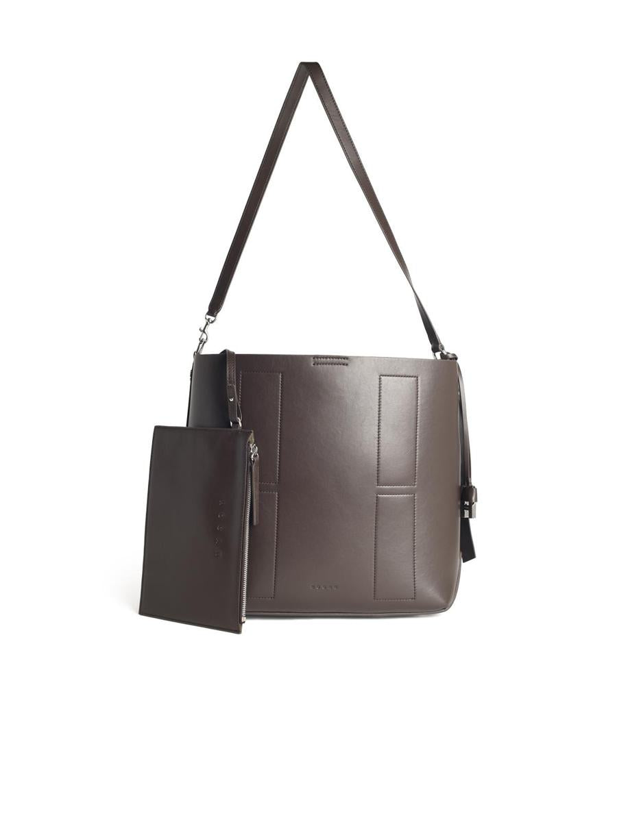 Hogan Schokoladenbraune Ledertasche