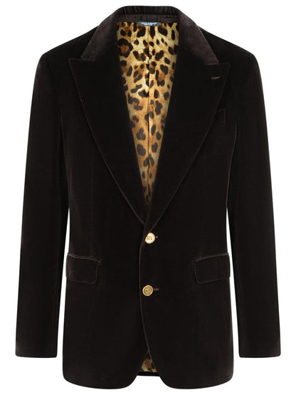 Dolce &amp; Gabbana Brauner Polyesterblazer