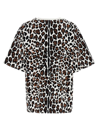 Dolce &amp; Gabbana – T-Shirt mit Animalprint und Logo-Plakette