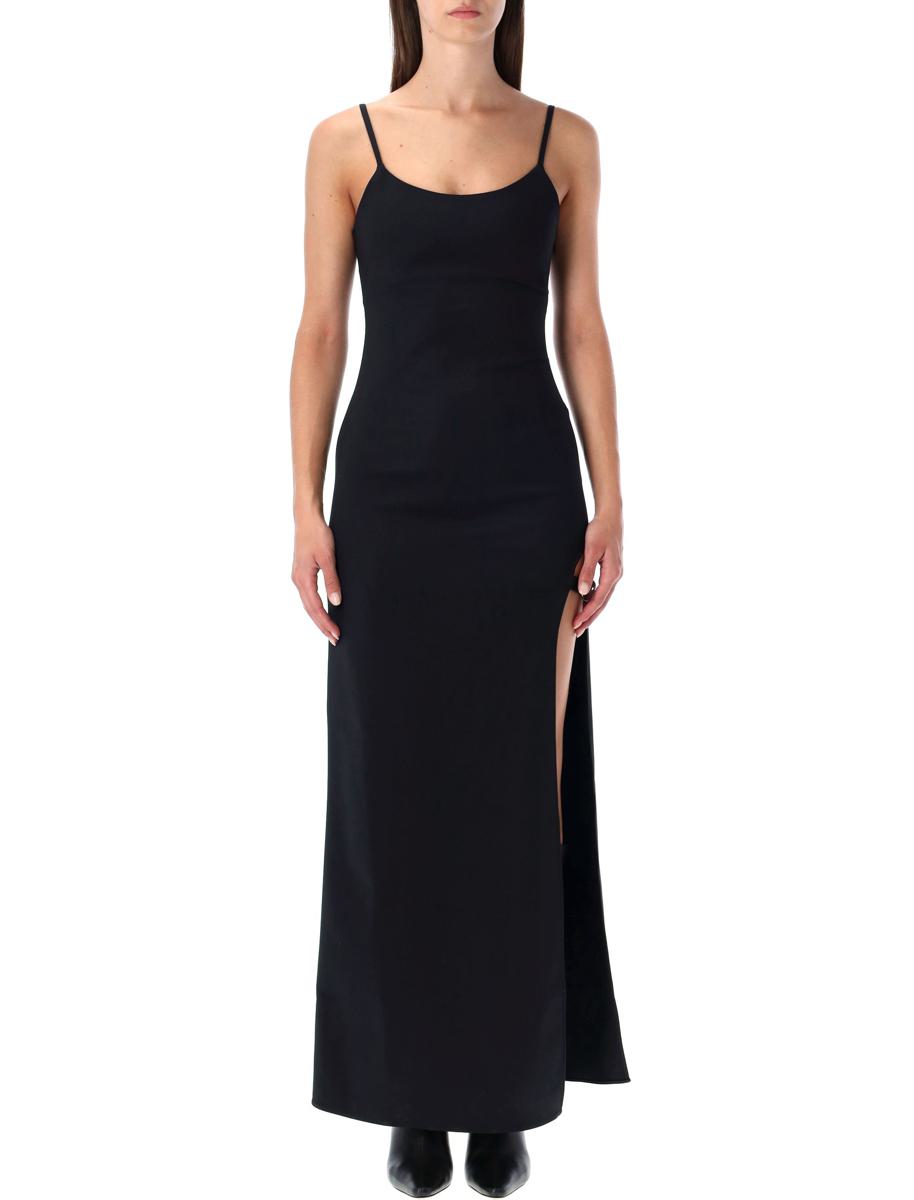 Coperni – Schwarzes Maxikleid mit Strumpfgürtel