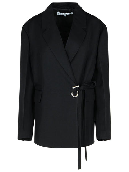 JW Anderson – Blazer „T“ aus schwarzer Viskose
