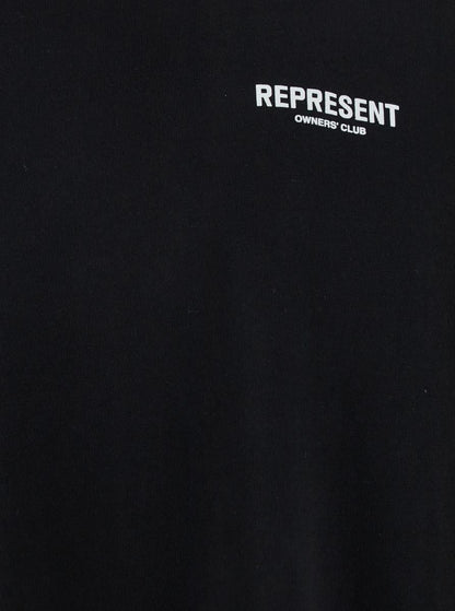 Schwarzes T-Shirt mit Logo auf der Vorderseite und Maxi-Logo auf der Rückseite aus Baumwolle
