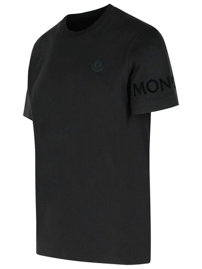 Moncler Schwarzes Baumwoll-T-Shirt