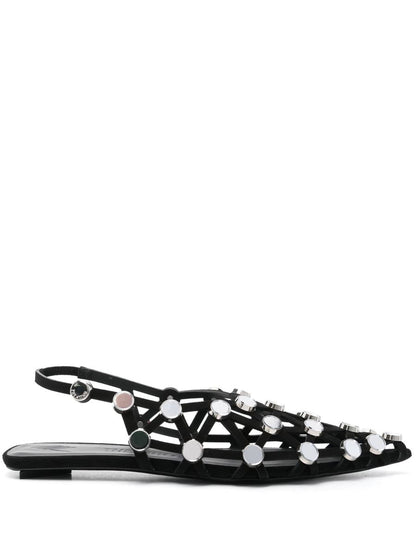 Die Attico Grid Slingback-Sandalen