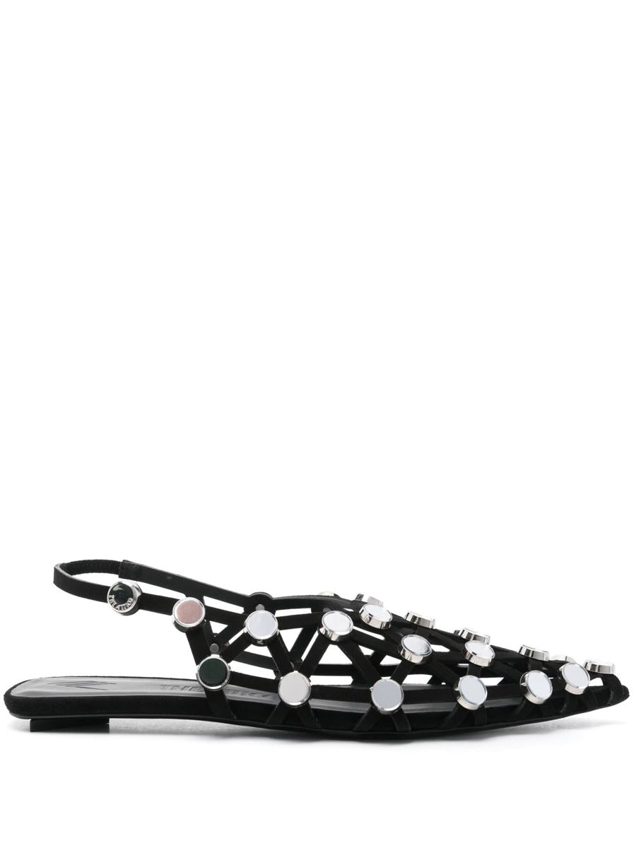 Die Attico Grid Slingback-Sandalen