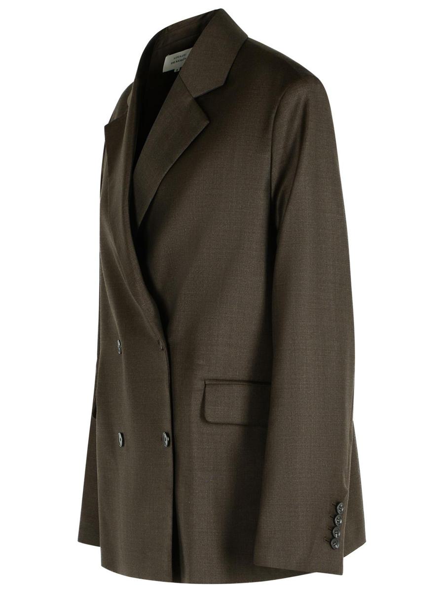 Loulou Studio – Brauner Blazer aus Schurwolle „Donau“