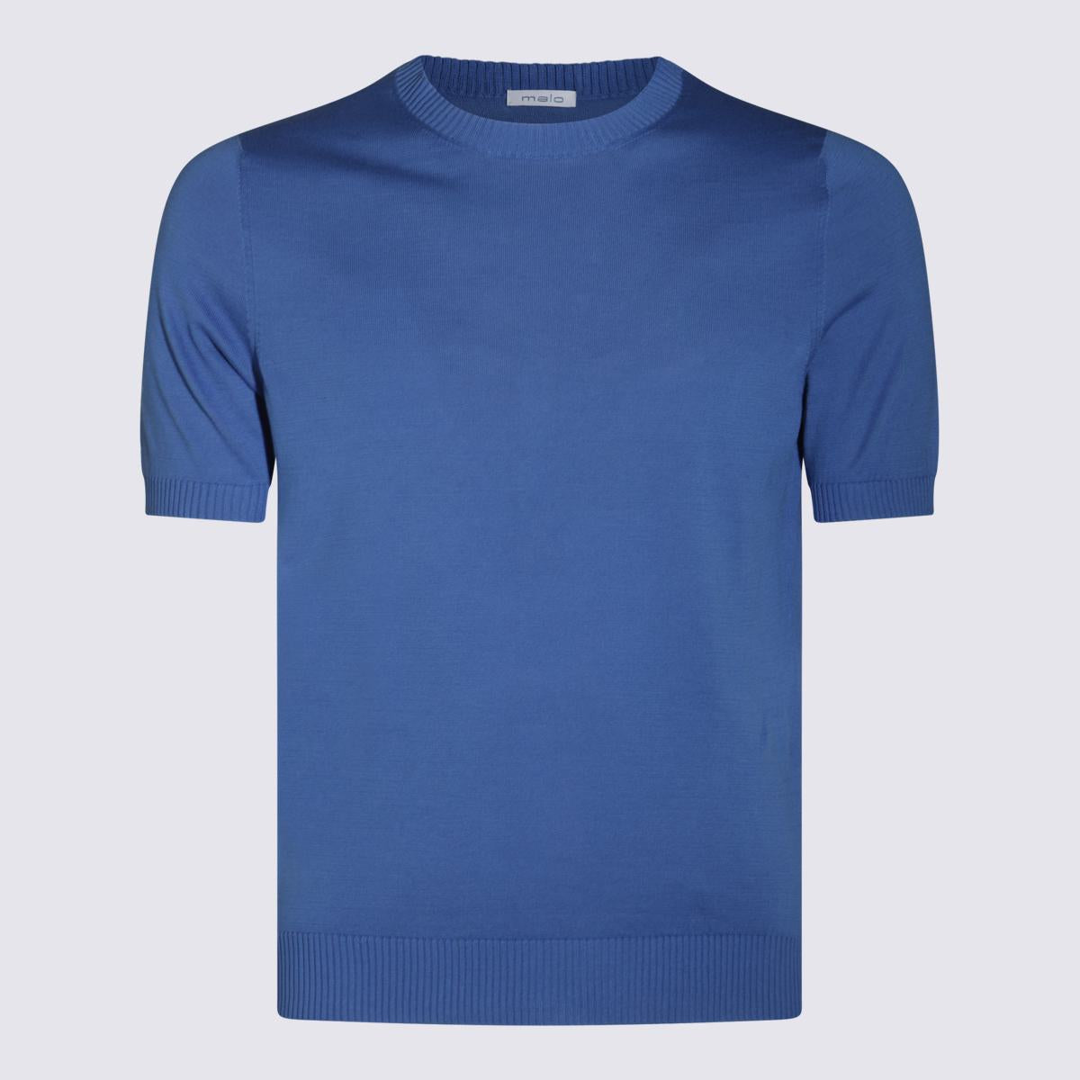 Malo Blauer Baumwollpullover