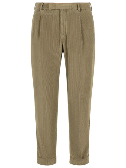 Pt Torino Beige Hose aus Baumwollmischung