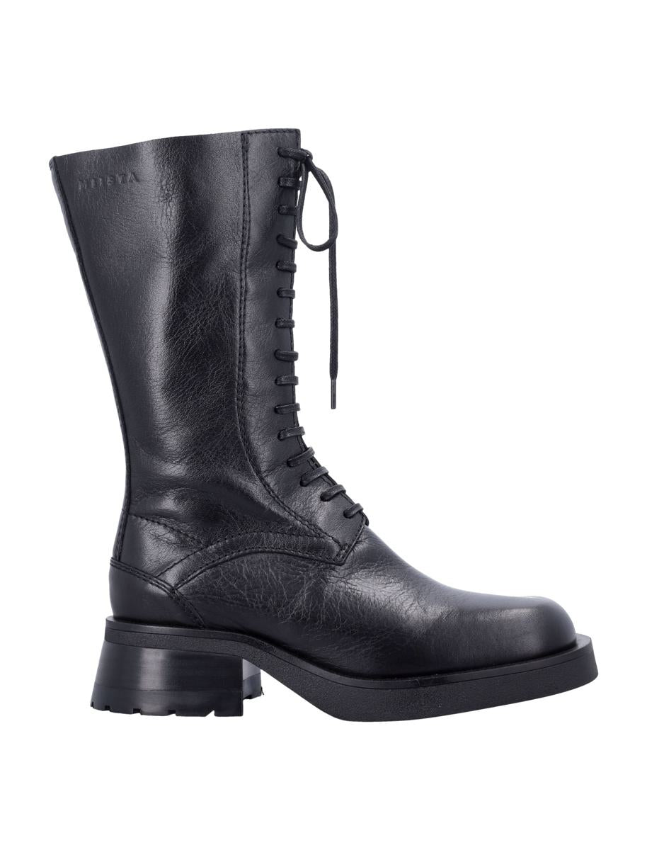 Miista Vel Schnürstiefel aus Leder Schwarz