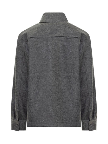 Jil Sander Jil Sander Graue Wolljacke mit Knöpfen
