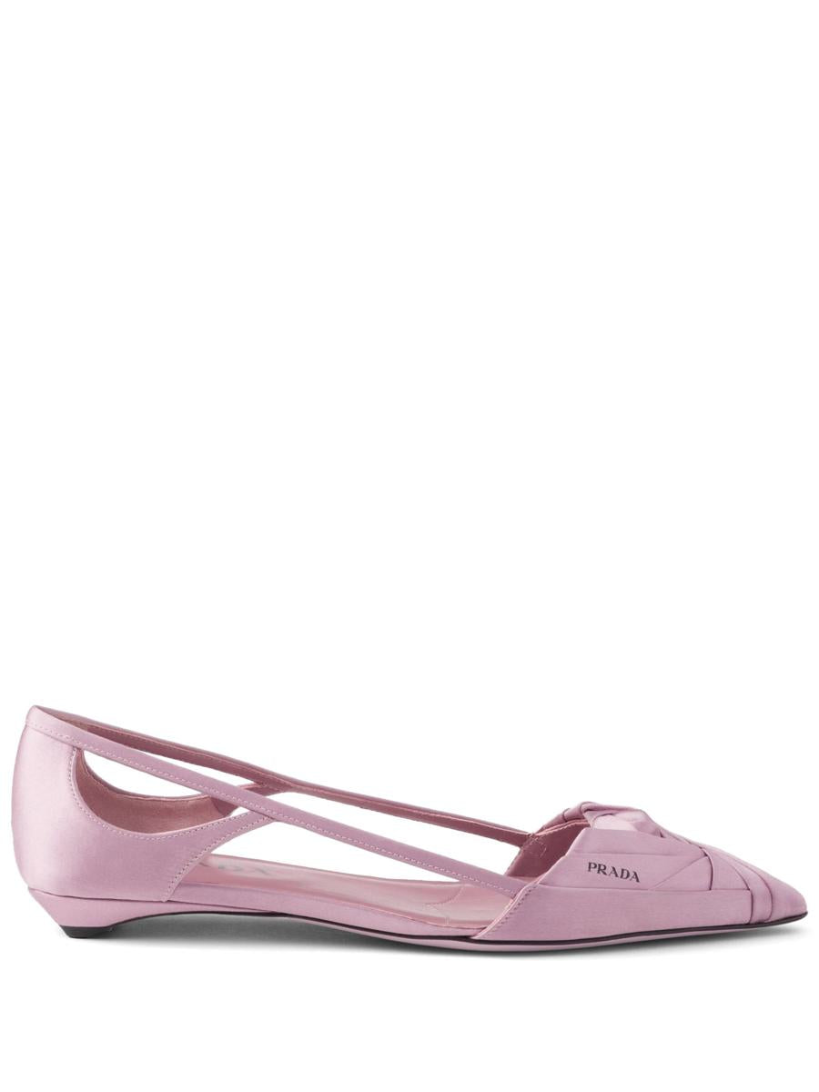 Prada Ballerinas mit Cut-Outs und Satin-Finish