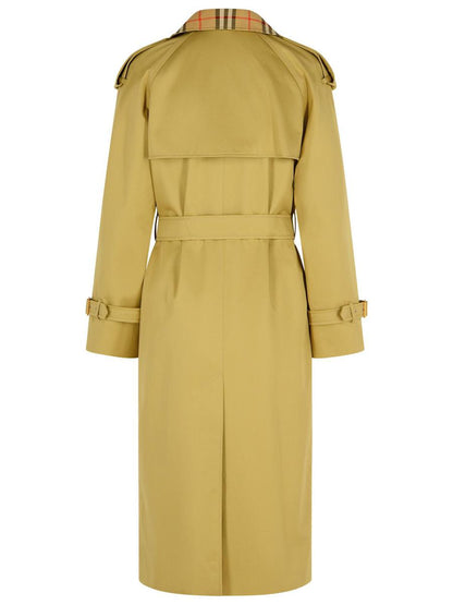 Burberry „Castleford“ Trenchcoat aus grüner Baumwolle