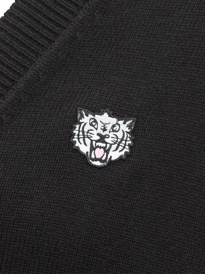 Kenzo Kenzo Herren Schwarze Strickjacke mit Tiger-Logo