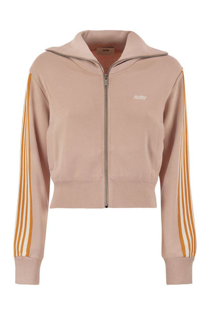 Autry – Gestricktes Sweatshirt im Tennis-Stil mit Reißverschluss