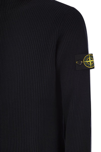 Stone Island – Fein gerippter Rollkragenpullover