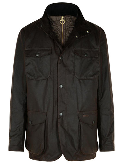 Barbour „Ogston“ braune Jacke aus gewachster Baumwolle