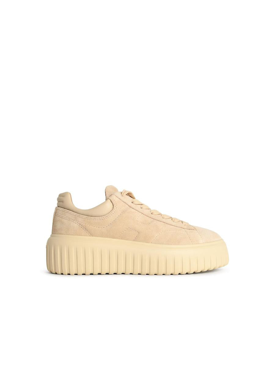 Hogan – Beige Wildleder-Sneaker mit „H-Streifen“
