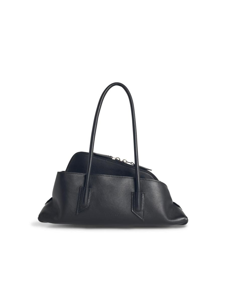 Die kleine schwarze Ledertasche „La Passeggiata“ von Attico