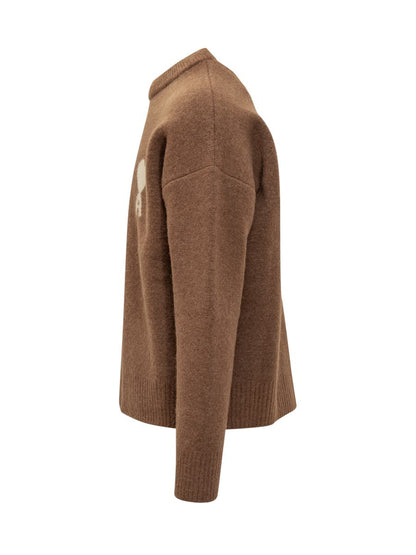 AMI Paris Wollpullover mit Rundhalsausschnitt und Logo Ami Alexandre Mattiussi