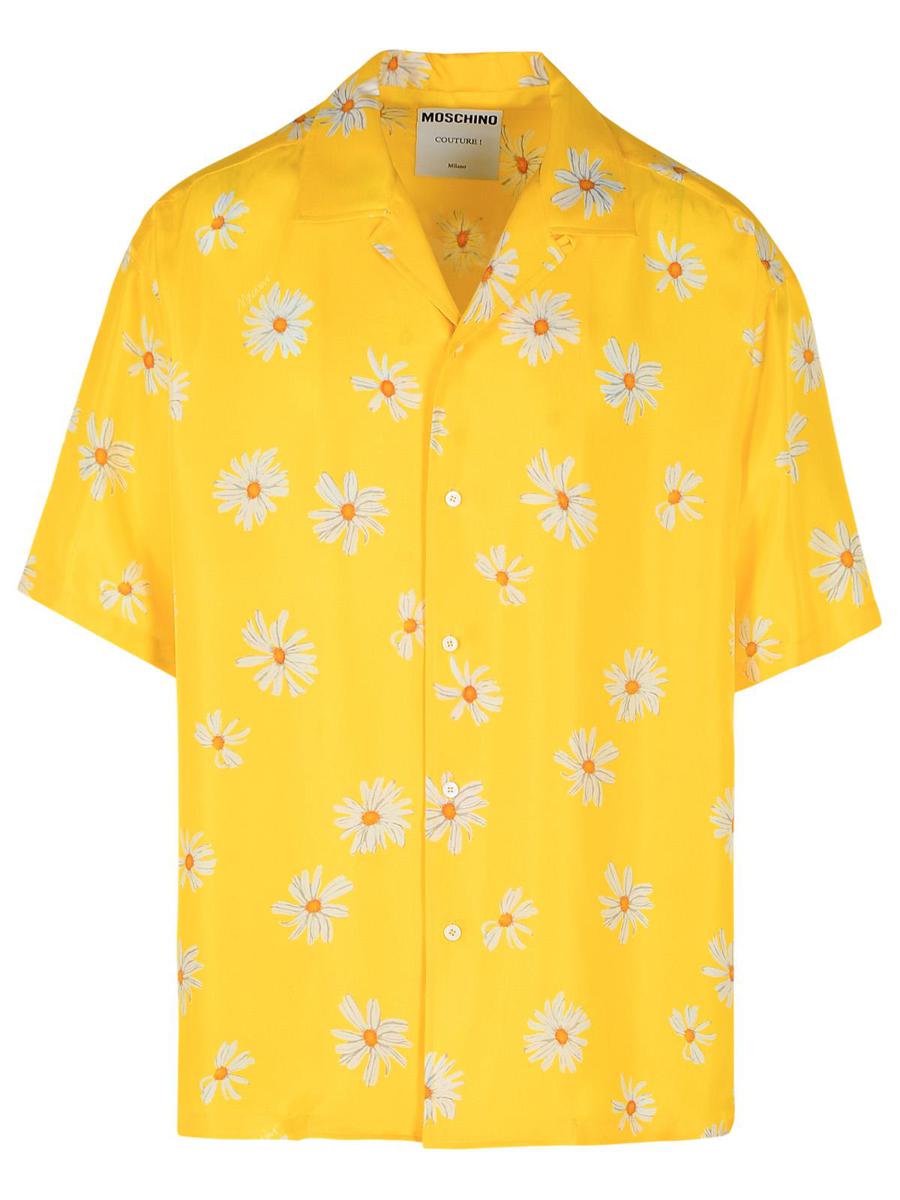 Gelbes Seidenhemd von Moschino