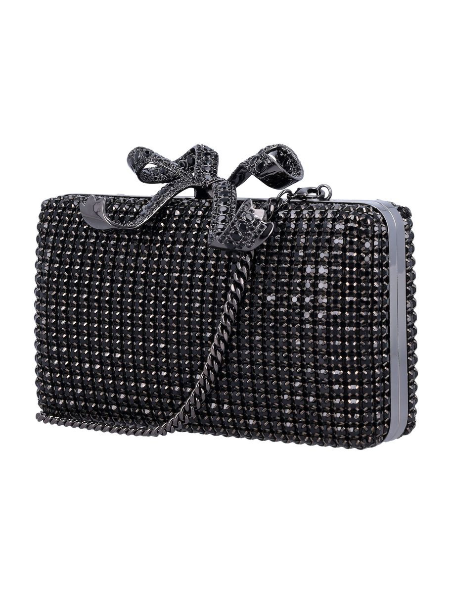 Self-Portrait – Box-Clutch mit Kristallen