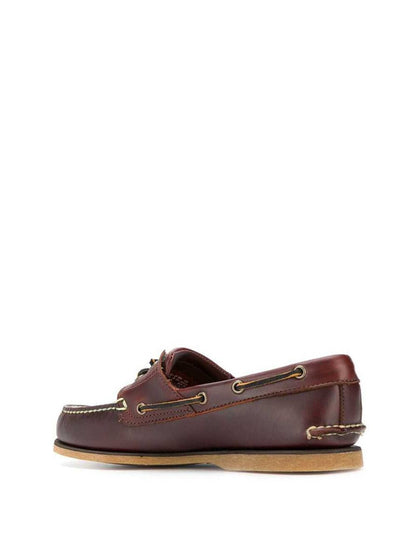 Klassische Boots-Loafer aus braunem Leder für Herren
